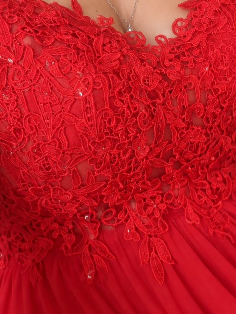 JAEDEN Red Custom Sweetheart A-Line Wedding Dress Sequined Tulle Mesh Gown•Sz M - Picture 7 of 12